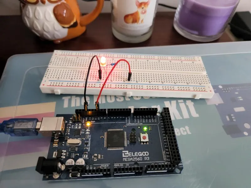 Red LED during on cycle